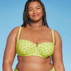 Strawberry Print Bikini Top by wild fable.